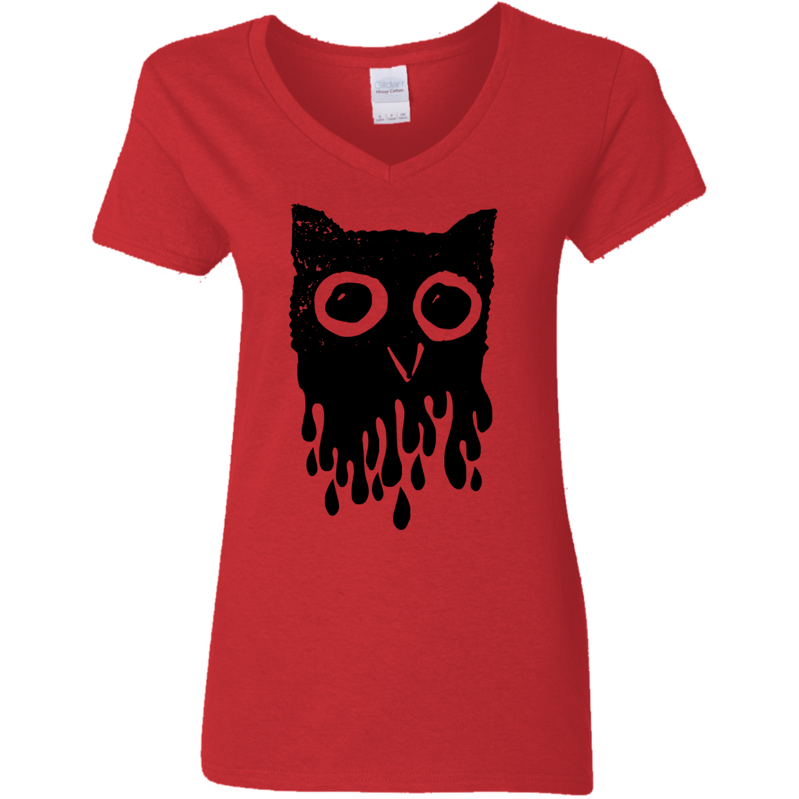 T-Shirts Red / S Dripping Owl Women's V-Neck T-Shirt