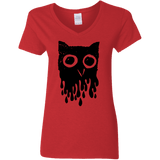 T-Shirts Red / S Dripping Owl Women's V-Neck T-Shirt