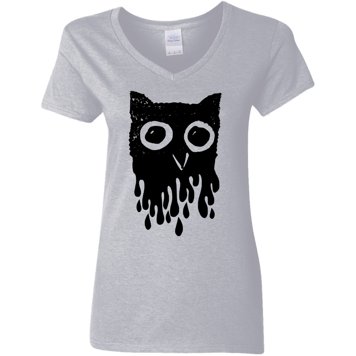 T-Shirts Sport Grey / S Dripping Owl Women's V-Neck T-Shirt