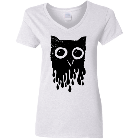 T-Shirts White / S Dripping Owl Women's V-Neck T-Shirt