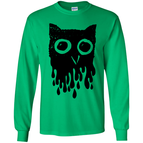 T-Shirts Irish Green / YS Dripping Owl Youth Long Sleeve T-Shirt