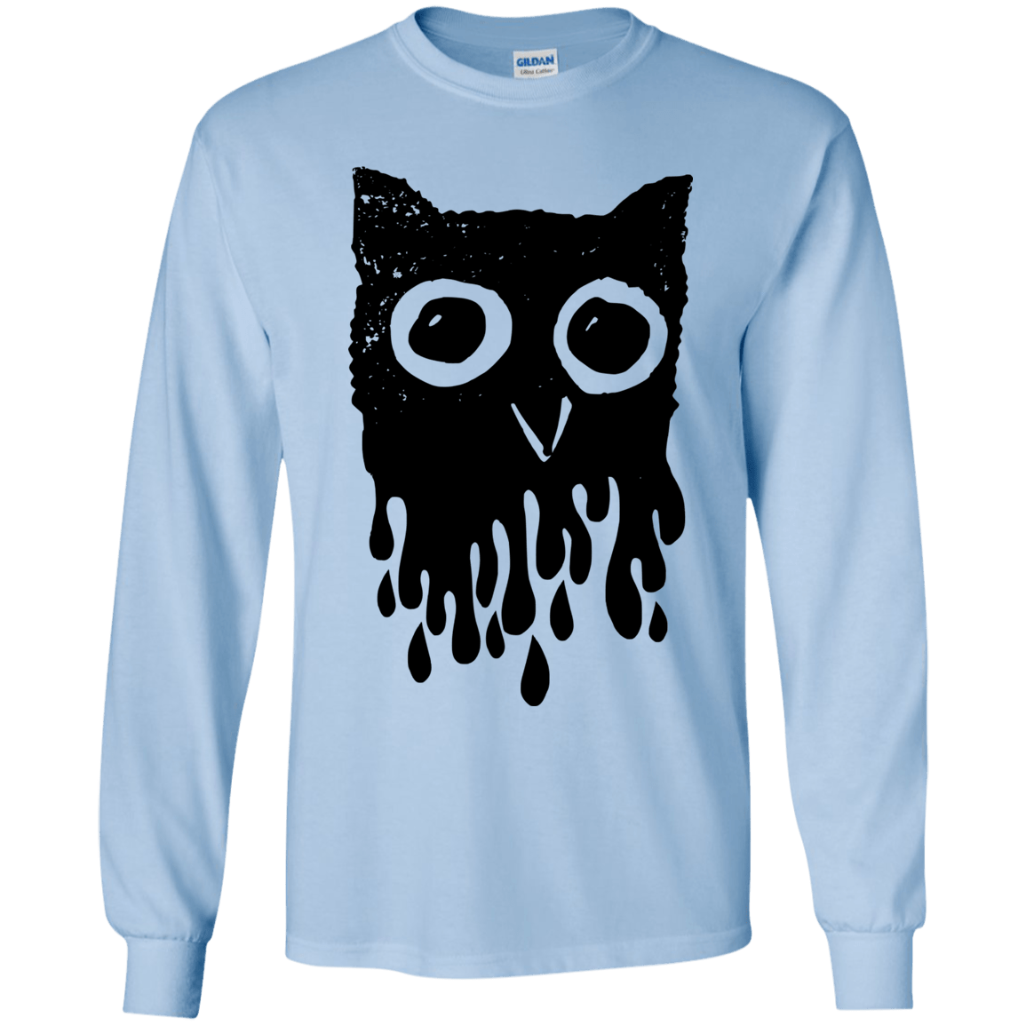 T-Shirts Light Blue / YS Dripping Owl Youth Long Sleeve T-Shirt