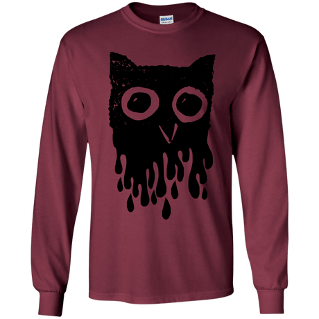 T-Shirts Maroon / YS Dripping Owl Youth Long Sleeve T-Shirt