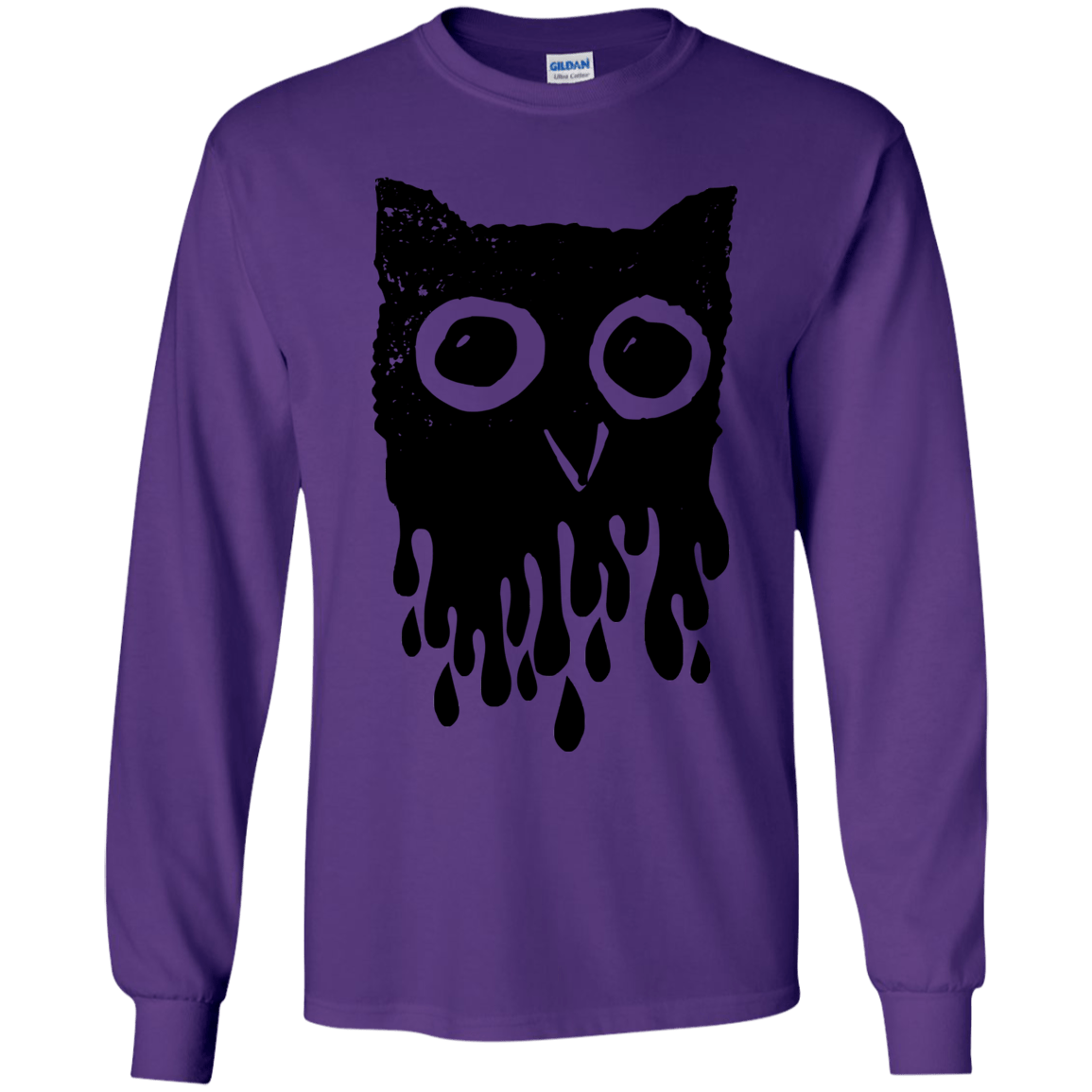 T-Shirts Purple / YS Dripping Owl Youth Long Sleeve T-Shirt