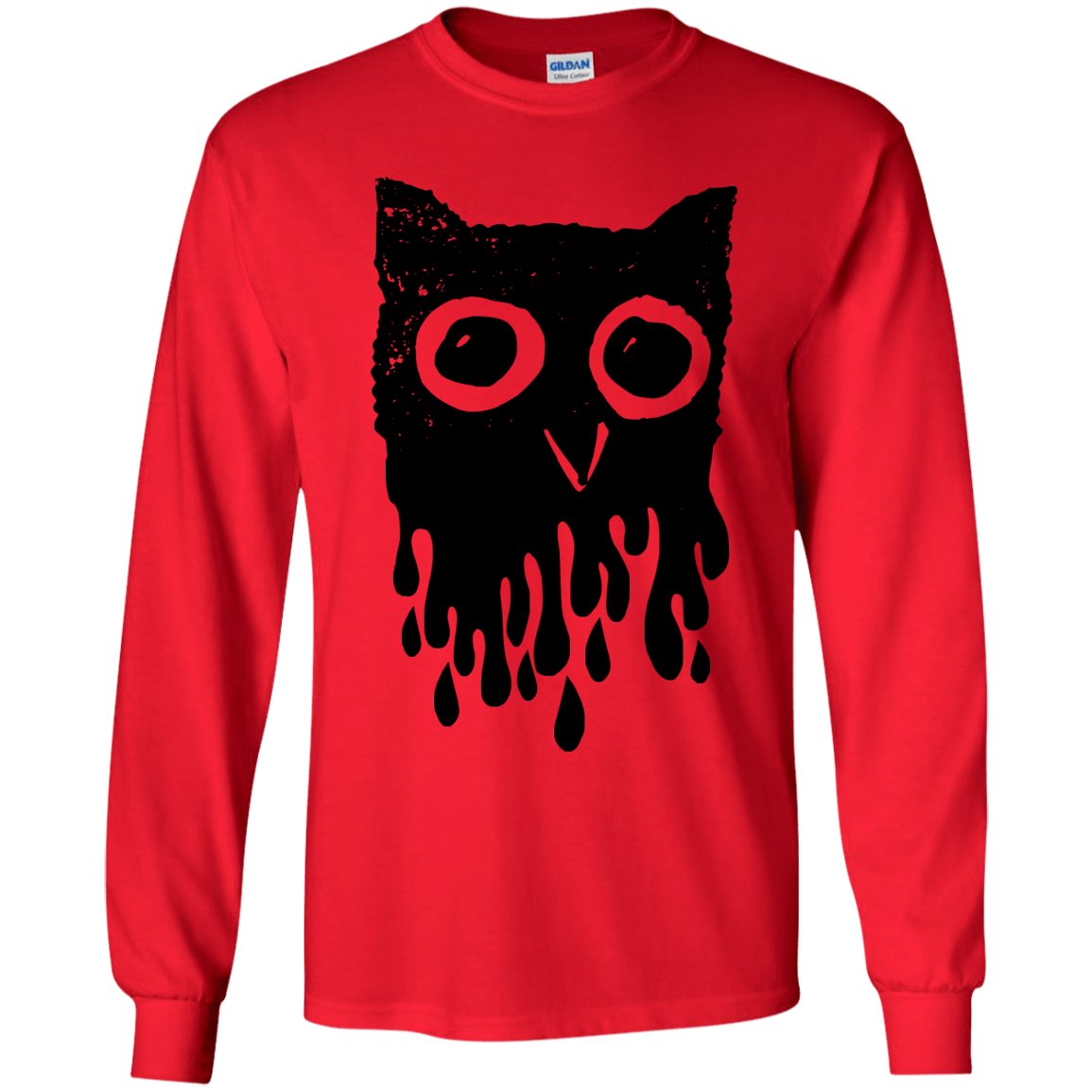 T-Shirts Red / YS Dripping Owl Youth Long Sleeve T-Shirt