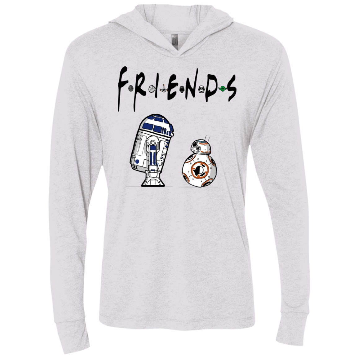 T-Shirts Heather White / X-Small Droid Friends Triblend Long Sleeve Hoodie Tee