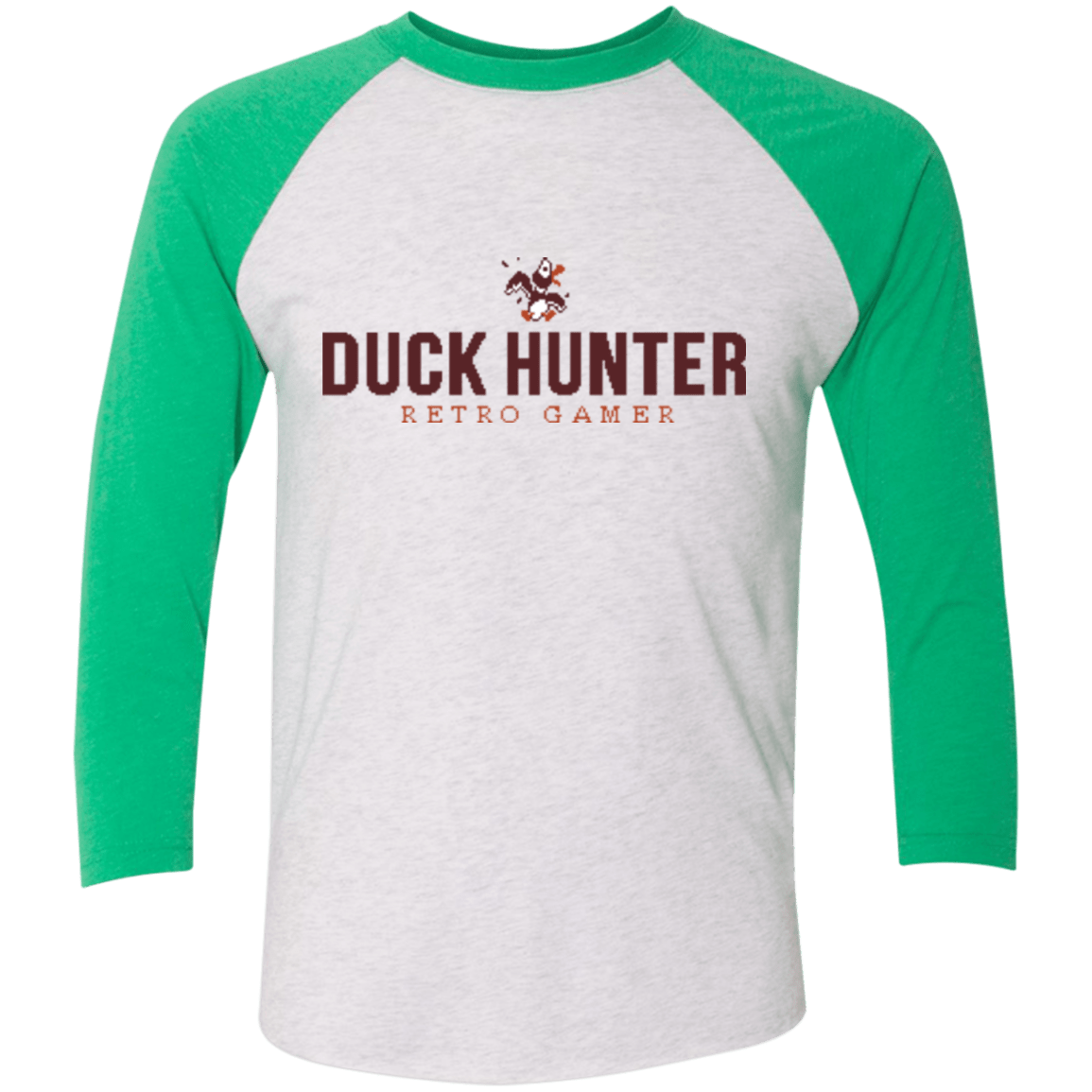 T-Shirts Heather White/Envy / X-Small Duck hunter Triblend 3/4 Sleeve