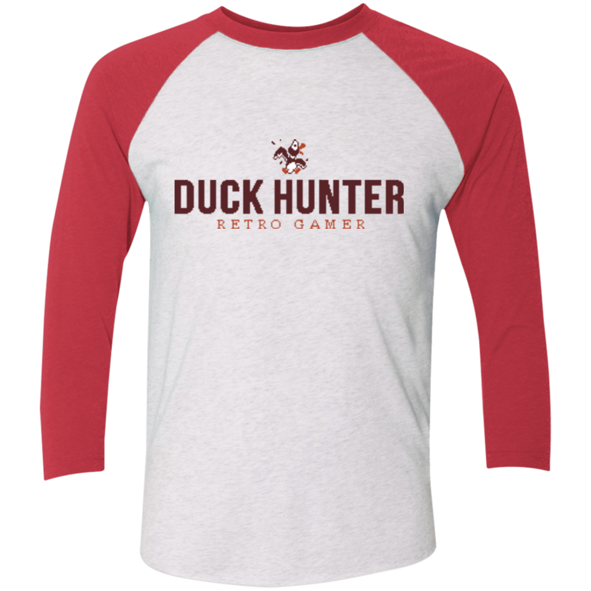T-Shirts Heather White/Vintage Red / X-Small Duck hunter Triblend 3/4 Sleeve