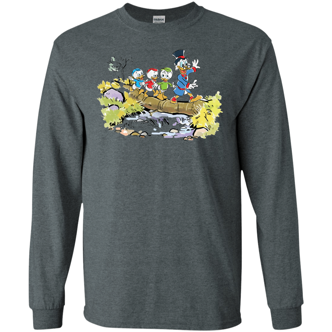 T-Shirts Dark Heather / S Duck Tails Men's Long Sleeve T-Shirt