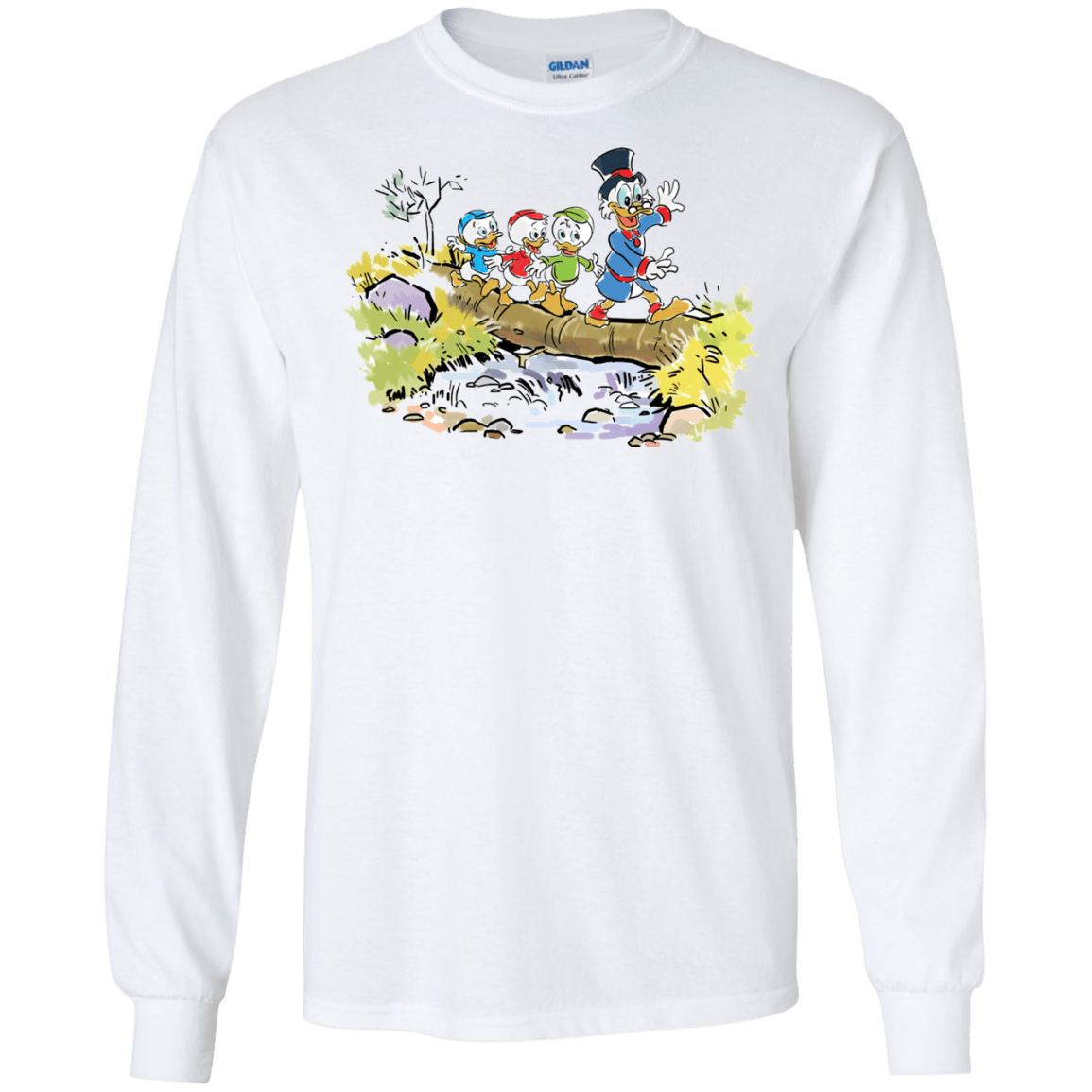 T-Shirts White / S Duck Tails Men's Long Sleeve T-Shirt