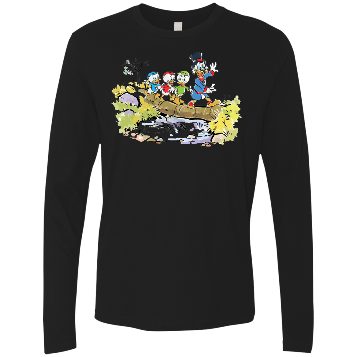 T-Shirts Black / S Duck Tails Men's Premium Long Sleeve