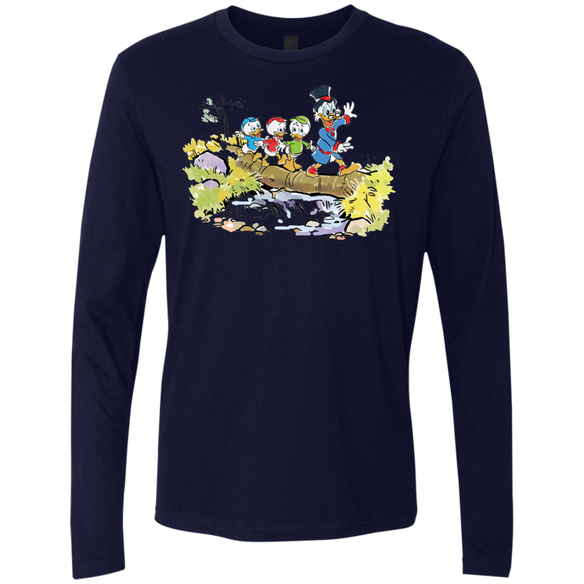 T-Shirts Midnight Navy / S Duck Tails Men's Premium Long Sleeve