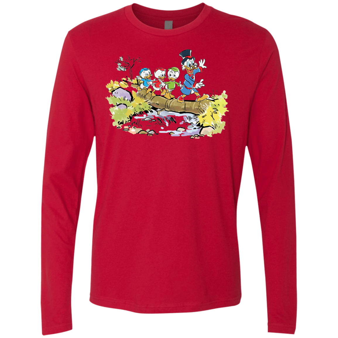T-Shirts Red / S Duck Tails Men's Premium Long Sleeve