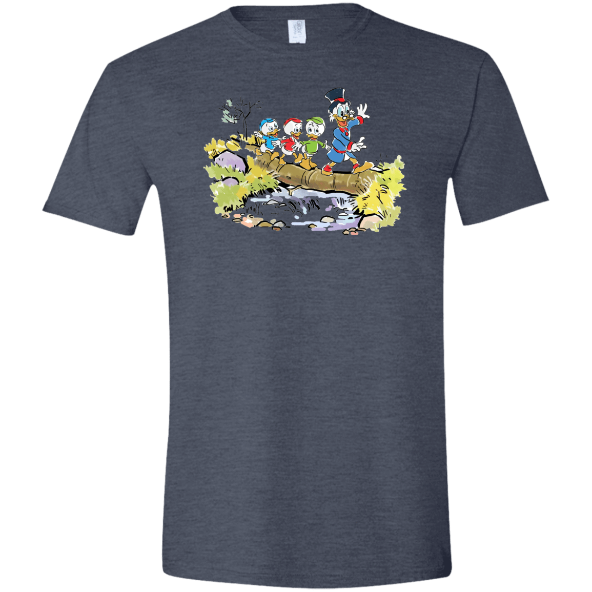 T-Shirts Heather Navy / S Duck Tails Men's Semi-Fitted Softstyle