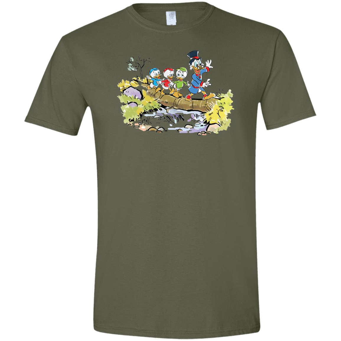T-Shirts Military Green / S Duck Tails Men's Semi-Fitted Softstyle