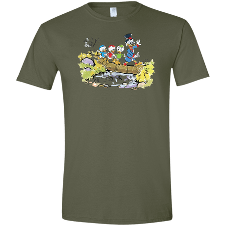 T-Shirts Military Green / S Duck Tails Men's Semi-Fitted Softstyle