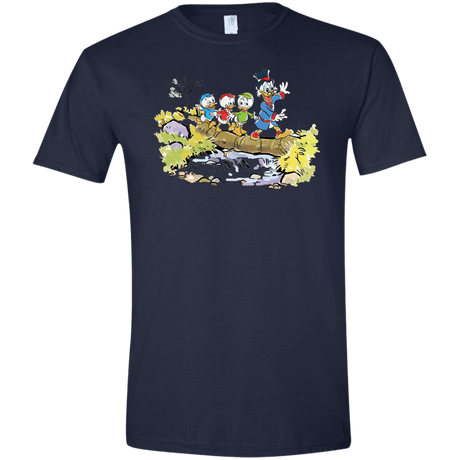 T-Shirts Navy / X-Small Duck Tails Men's Semi-Fitted Softstyle