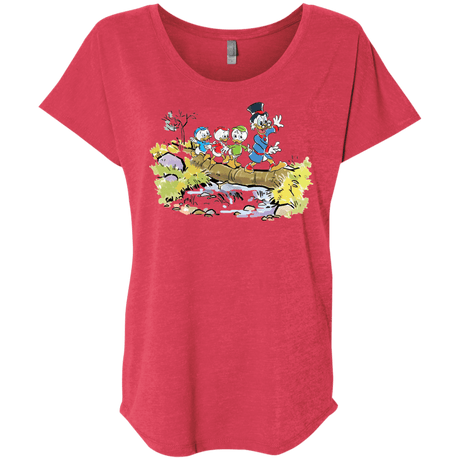 T-Shirts Vintage Red / X-Small Duck Tails Triblend Dolman Sleeve