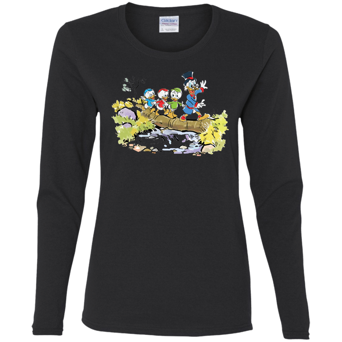 T-Shirts Black / S Duck Tails Women's Long Sleeve T-Shirt