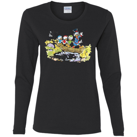 T-Shirts Black / S Duck Tails Women's Long Sleeve T-Shirt