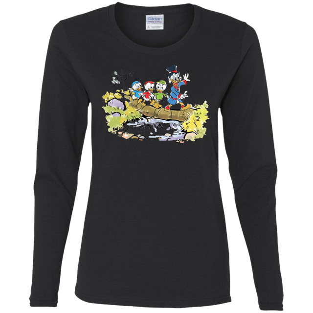 T-Shirts Black / S Duck Tails Women's Long Sleeve T-Shirt