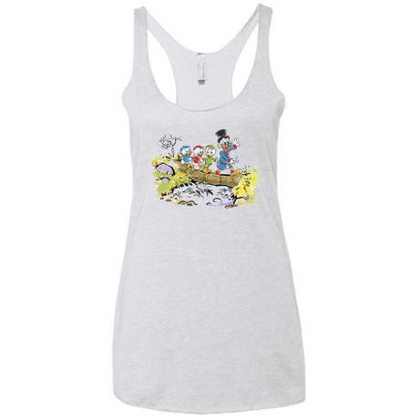 T-Shirts Heather White / X-Small Duck Tails Women's Triblend Racerback Tank