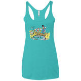 T-Shirts Tahiti Blue / X-Small Duck Tails Women's Triblend Racerback Tank