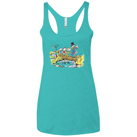 T-Shirts Tahiti Blue / X-Small Duck Tails Women's Triblend Racerback Tank