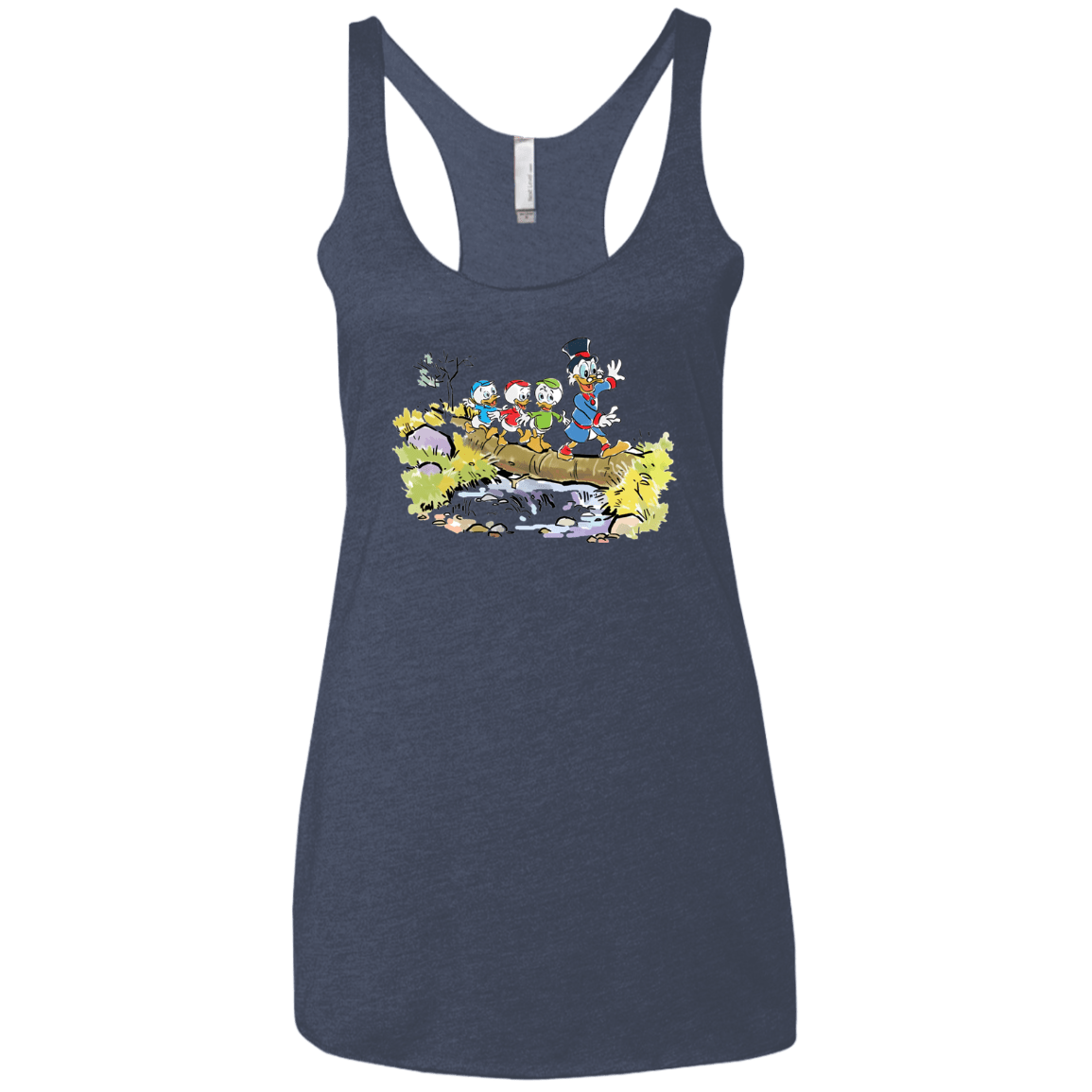 T-Shirts Vintage Navy / X-Small Duck Tails Women's Triblend Racerback Tank