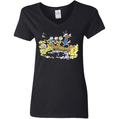 T-Shirts Black / S Duck Tails Women's V-Neck T-Shirt