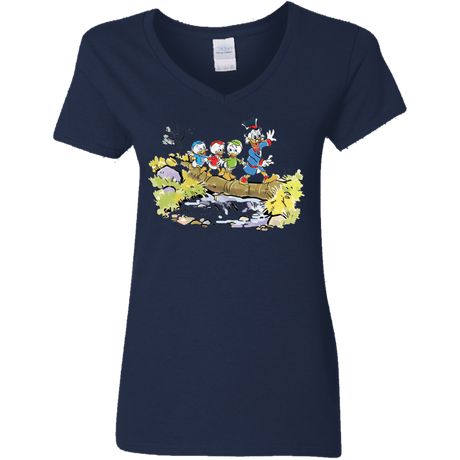 T-Shirts Navy / S Duck Tails Women's V-Neck T-Shirt