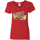 T-Shirts Red / S Duck Tails Women's V-Neck T-Shirt