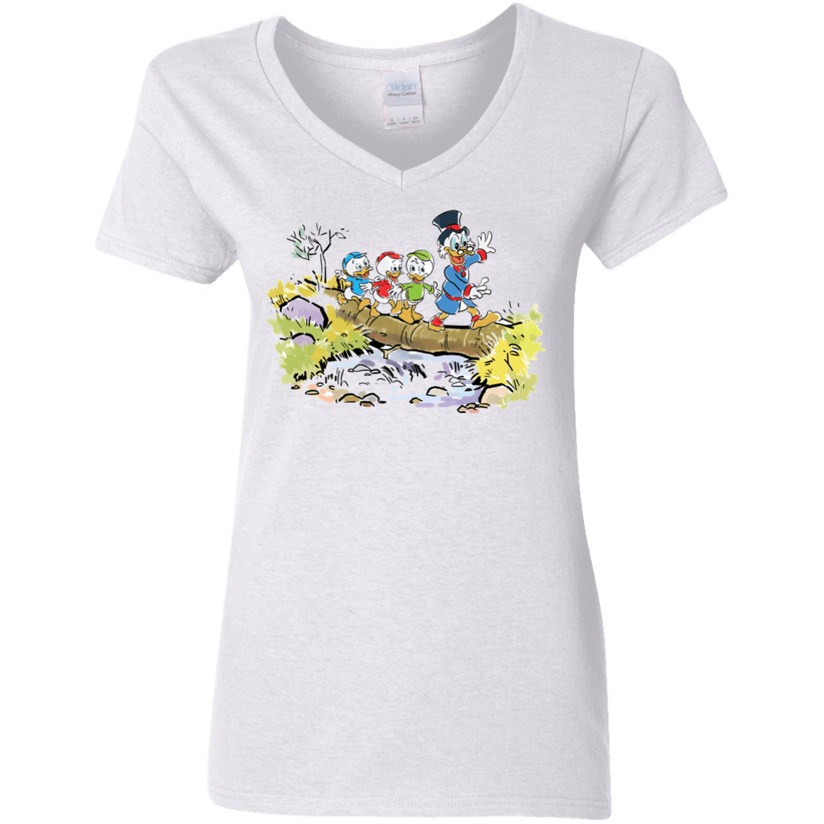 T-Shirts White / S Duck Tails Women's V-Neck T-Shirt