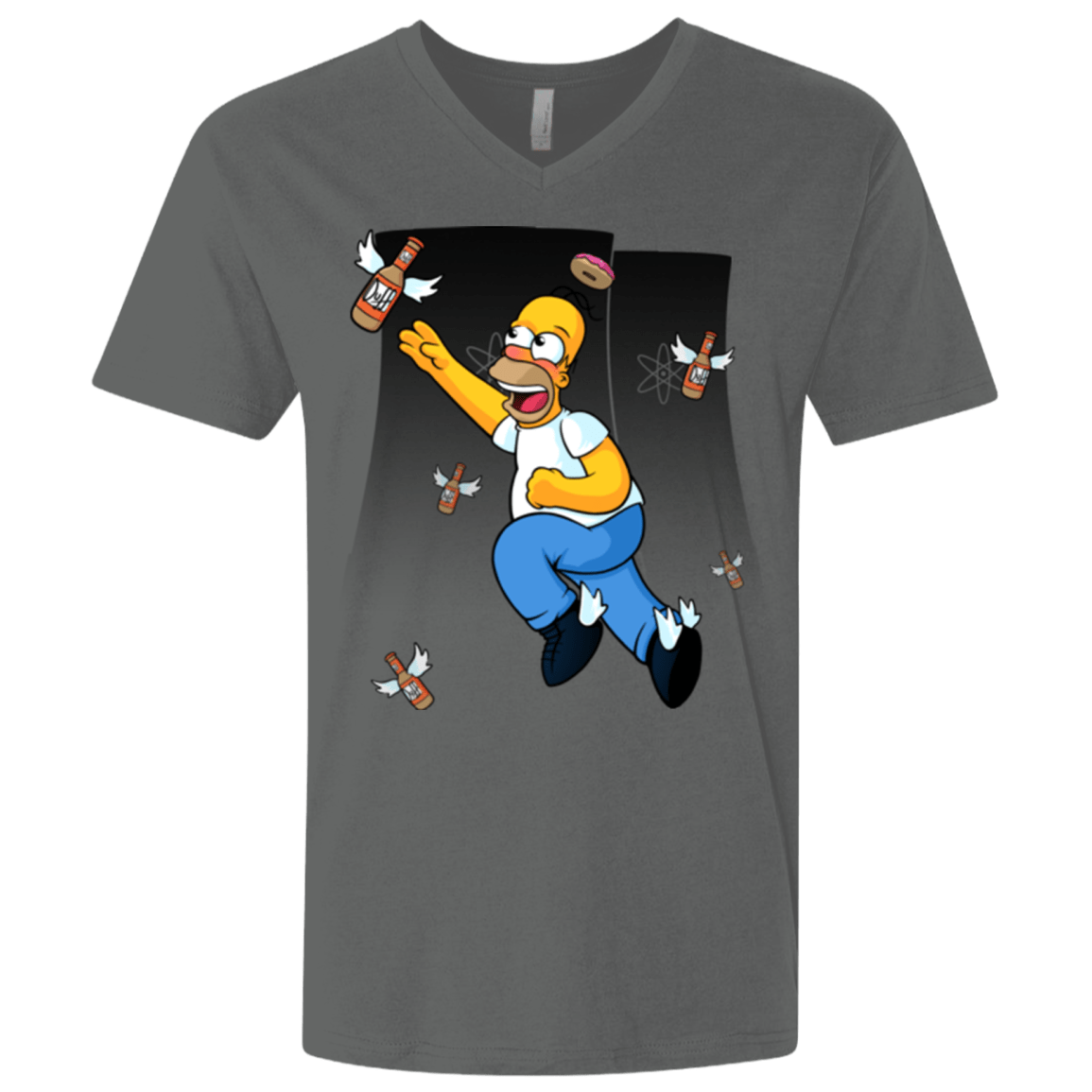 T-Shirts Heavy Metal / X-Small Duff Gives Wings Men's Premium V-Neck