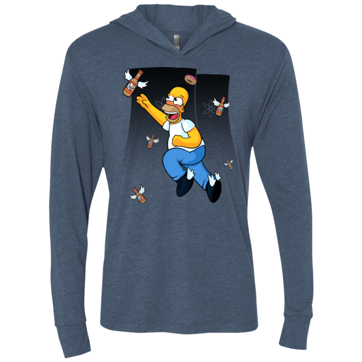 T-Shirts Indigo / X-Small Duff Gives Wings Triblend Long Sleeve Hoodie Tee