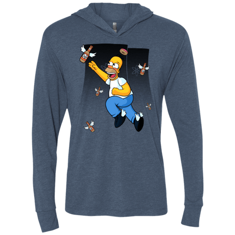 T-Shirts Indigo / X-Small Duff Gives Wings Triblend Long Sleeve Hoodie Tee