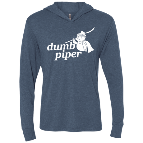 T-Shirts Indigo / X-Small Dumb Piper Triblend Long Sleeve Hoodie Tee