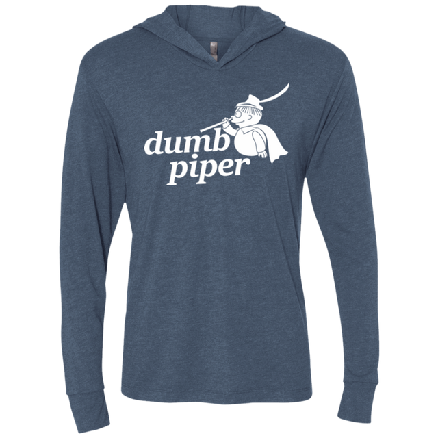 T-Shirts Indigo / X-Small Dumb Piper Triblend Long Sleeve Hoodie Tee