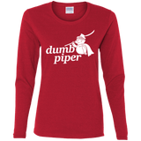 T-Shirts Red / S Dumb Piper Women's Long Sleeve T-Shirt