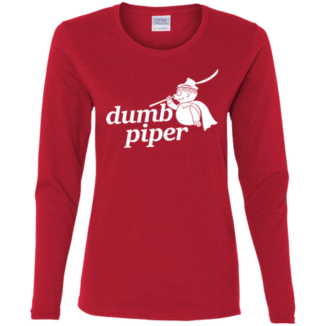 T-Shirts Red / S Dumb Piper Women's Long Sleeve T-Shirt