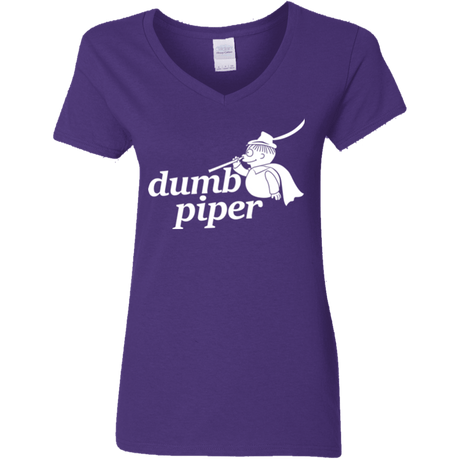 T-Shirts Purple / S Dumb Piper Women's V-Neck T-Shirt