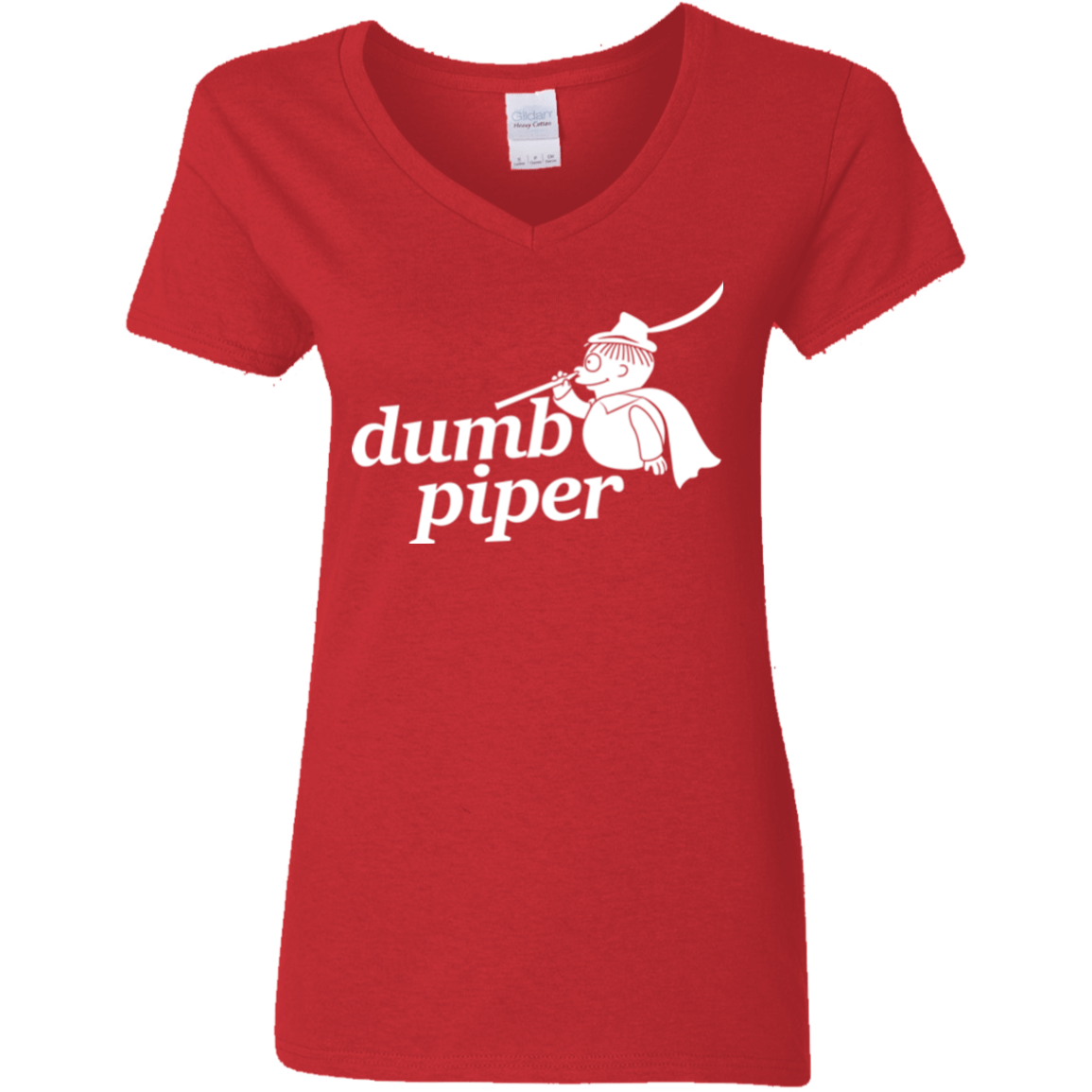 T-Shirts Red / S Dumb Piper Women's V-Neck T-Shirt