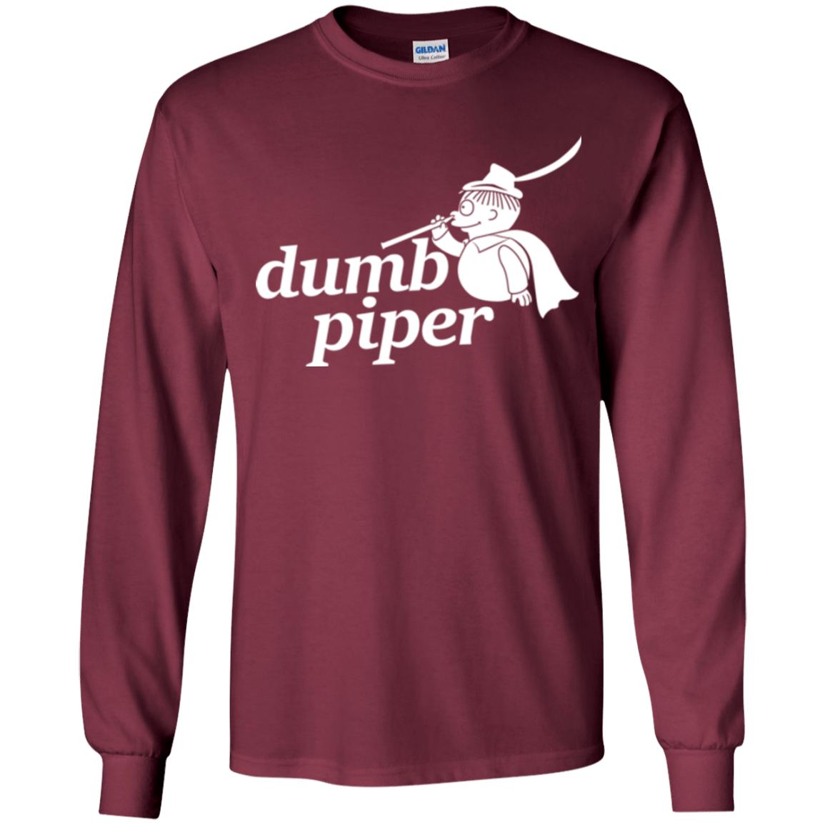 T-Shirts Maroon / YS Dumb Piper Youth Long Sleeve T-Shirt