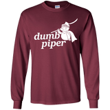 T-Shirts Maroon / YS Dumb Piper Youth Long Sleeve T-Shirt