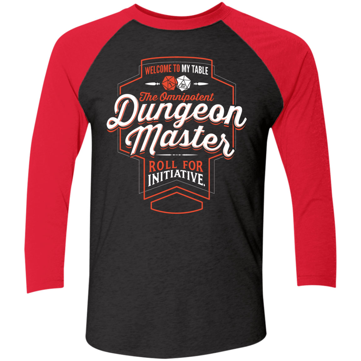 T-Shirts Vintage Black/Vintage Red / X-Small Dungeon Master Men's Triblend 3/4 Sleeve