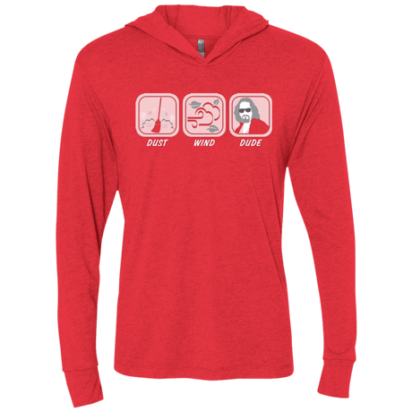 T-Shirts Vintage Red / X-Small Dust Wind Dude Triblend Long Sleeve Hoodie Tee