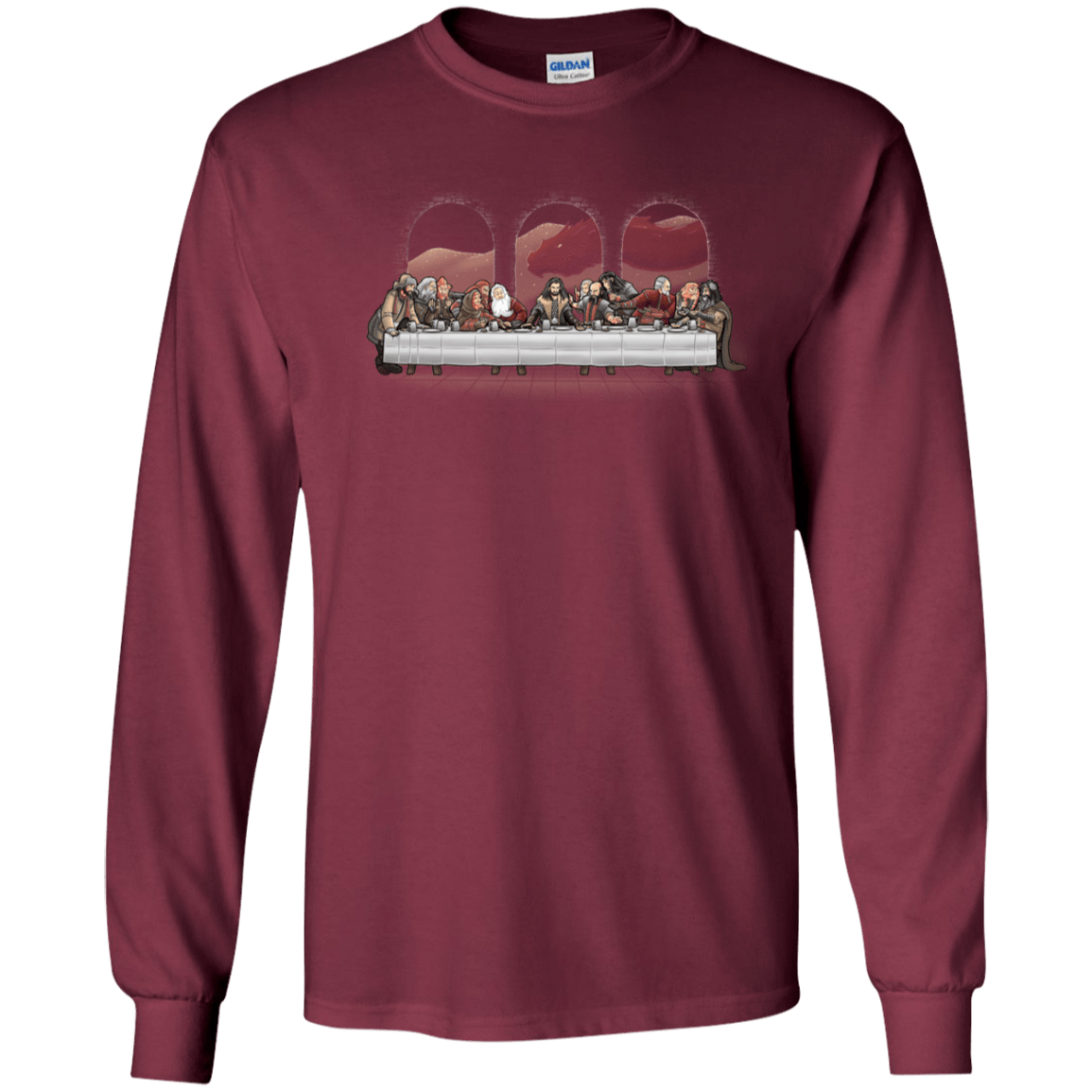 T-Shirts Maroon / S Dwarf Dinner Men's Long Sleeve T-Shirt