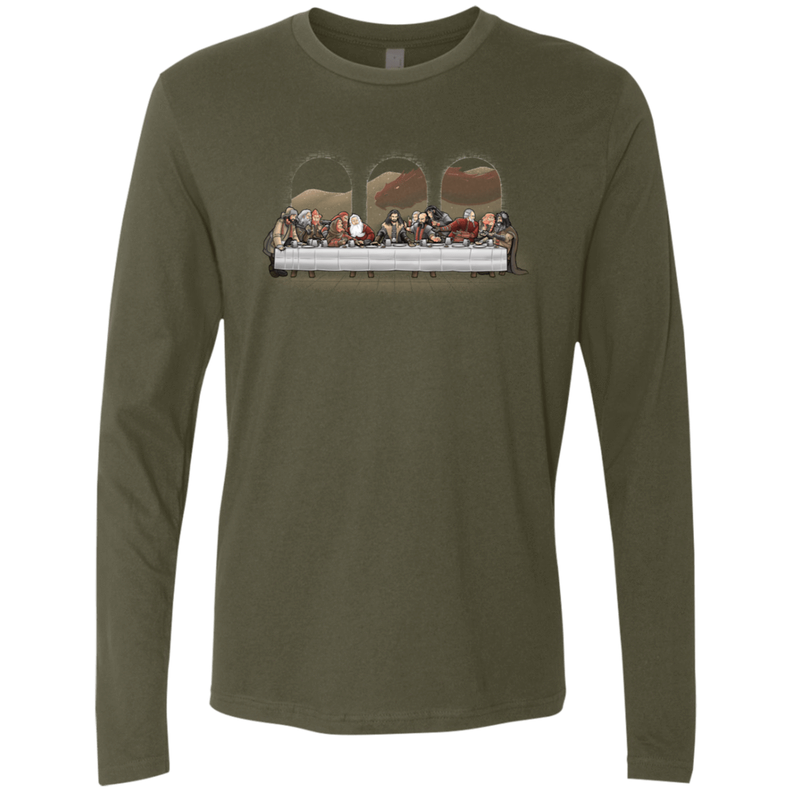 T-Shirts Military Green / S Dwarf Dinner Men's Premium Long Sleeve
