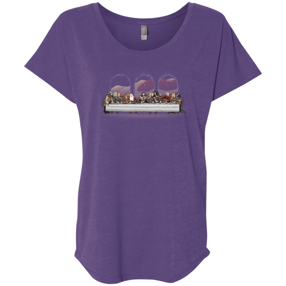 T-Shirts Purple Rush / X-Small Dwarf Dinner Triblend Dolman Sleeve