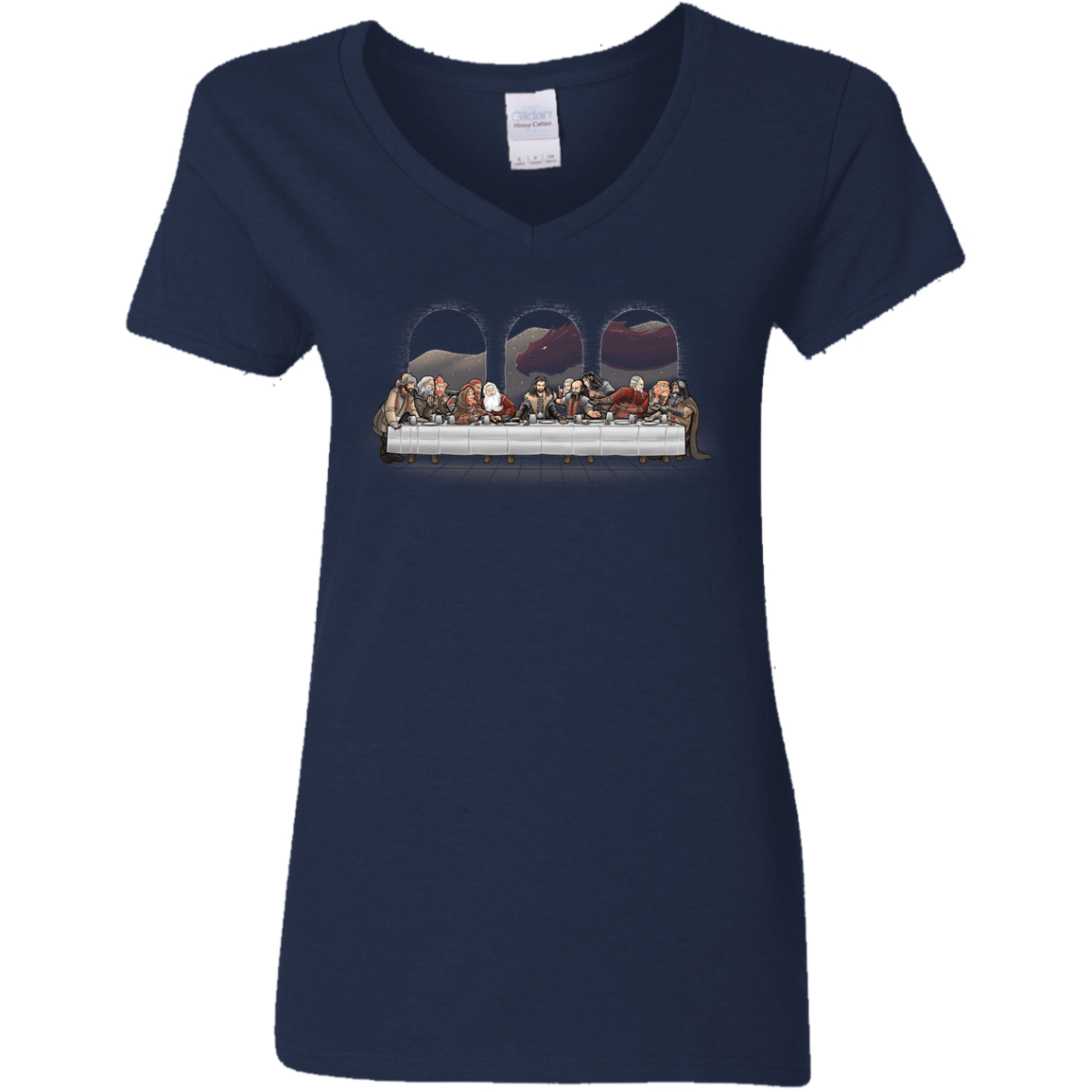 T-Shirts Navy / S Dwarf Dinner Women's V-Neck T-Shirt